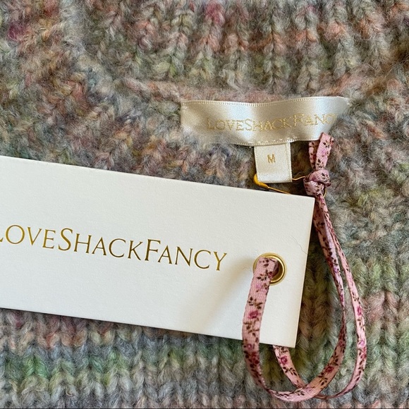 NEW LoveShackFancy Aquarius Wool Blend Puffed Sleeve Pullover Sweater NWT - Picture 8 of 10